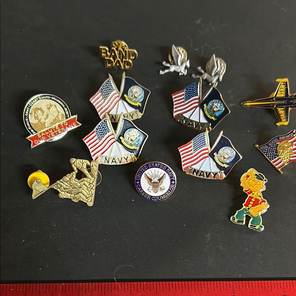 Assorted Military and Patriotic Pins